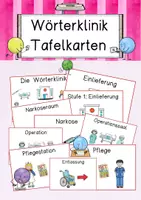 Vorschau - Stationenlernen - Wörterklinik: Beschriftung für Karteikasten und Tafelkarten - Seite 1