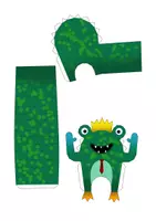Vorschau - Mal- und Bastelvorlagen - Bastelbogen für Kinder: Monster - Seite 1