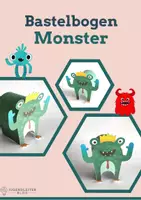 Vorschau - Mal- und Bastelvorlagen - Bastelbogen für Kinder: Monster - Deckblatt