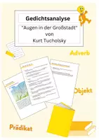 Vorschau - Arbeitsblätter - Gedichtsanalyse - "Augen in der Großstadt" von Kurt Tucholsky - Deckblatt