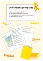 Vorschau - Arbeitsblätter - Gedichtsanalysenpaket mit 14 Gedichten - Deckblatt