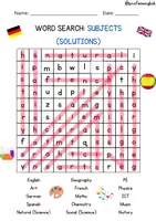 Vista previa - Hojas de trabajo - Subjects wordsearch! - página 2
