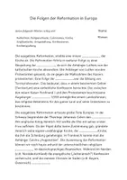 Vorschau - Spiele - Reformation in Europa mit Lösungen - Deckblatt