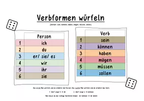 Vorschau - Arbeitsblätter - Materialpaket Verbformen Würfeln - Seite 1