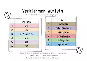 Vorschau - Arbeitsblätter - Materialpaket Verbformen Würfeln - Seite 3