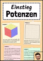 Vorschau - Arbeitsblätter - Einstiegsaufgaben zum Thema Potenzen - Deckblatt