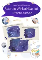 Vorschau - Aufgabenkarten - Geometrie-Kartei: Rechte Winkel mit Hilfe von Sternzeichen finden - Deckblatt