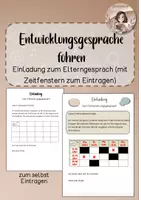 Vorschau - Anderer Materialtyp - Entwicklungsgespräche führen- Einladung mit Zeitfenstern - Deckblatt