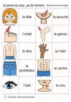 Aperçu - Jeux - les parties du corps - jeu de mémoire français - Page 1