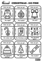 Vista previa - Juegos / Gamificación - CHRISTMAS - Go Fish Game (Black and White) - página 1