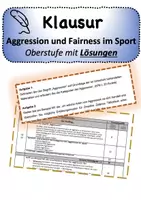 Vorschau - Klassenarbeiten - KLAUSUR Aggression und Fairness im Sport Aggressionstheorie - Deckblatt