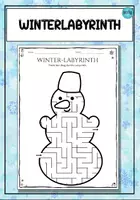 Vorschau - Arbeitsblätter - Labyrinth Winter Schneemann - Deckblatt