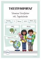 Vorschau - Präsentationen/Tafelbilder - Tagestransparenz für Schweizer Schulfächer, Morgenkreis, Tagesablauf - Deckblatt