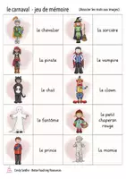 Aperçu - Jeux - le carnaval - jeu de mémoire français - Page 1