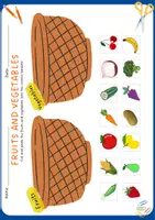 Vorschau - Arbeitsblätter - Fruits and Vegetables | Cut and Glue Activity - Seite 1