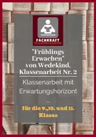 Vorschau - Test - Frank Wedekind: Frühlings Erwachen - Klassenarbeit mit Erwartungshorizont (zu II,1) - Deckblatt