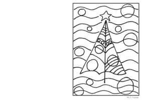 Vorschau - Mal- und Bastelvorlagen - Christmas Card Doodle Trees - Seite 1
