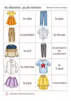 Aperçu - Jeux - jeu de mémoire français - les vêtements - Page 1