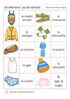 Aperçu - Jeux - jeu de mémoire français - les vêtements - Page 2