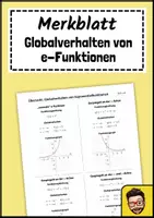 Vorschau - Merkblätter - Übersicht - Globalverhalten von Exponentialfunktionen - Deckblatt