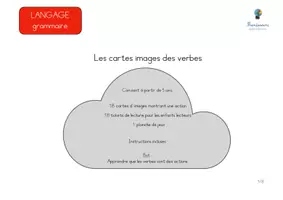 Aperçu - Apprentissages en autonomie - Cartes images : les verbes - Page 1