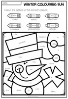Vista previa - Hojas de trabajo - Winter Colouring Fun - Parts of speech - página 1