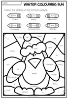Vista previa - Hojas de trabajo - Winter Colouring Fun - Parts of speech - página 2