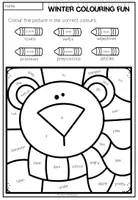 Vista previa - Hojas de trabajo - Winter Colouring Fun - Parts of speech - página 3