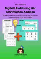 Vorschau - Stundenentwürfe - Digitale Einführung der schriftlichen Addition mit ABs - Deckblatt