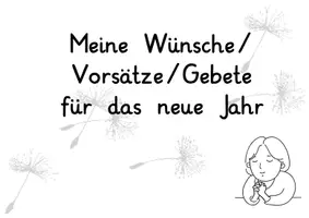 Vorschau - Arbeitsblätter - Wünsche und Vorsätze für das neue Jahr - Deckblatt
