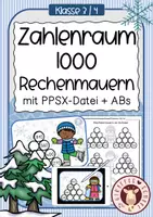 Vorschau - Unterrichtsreihen - Rechenmauern Zahlenraum 1000 (Winter) - Deckblatt