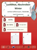 Vorschau - Arbeitsblätter - Laufdiktat | Abschreiben | Winter - Deckblatt