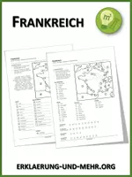 Vorschau - Arbeitsblätter - Frankreich (Topographie - Übungen mit der Landkarte) - Deckblatt