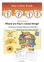 Vorschau - Arbeitsblätter - Where are Paul‘s school things? - Prepositions (Interaktive Übung und ABs) - Deckblatt