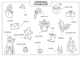 Vorschau - Arbeitsblätter - Christmas Vocabulary Poster 🎄📙 - Sketchnotes - Flashcards - Seite 1