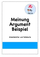 Vorschau - Arbeitsblätter - Meinung - Argument - Beispiel (Einführung) - Deckblatt