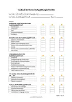 Vorschau - Arbeitsblätter - Feedback für Mentoren - Deckblatt