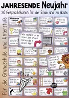 Vorschau - Spiele - Jahresende / Neujahr - 30 Gesprächskarten (Klasse 2-6) - Deckblatt