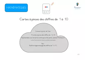 Aperçu - Cartes d'exercices - 24- Cartes à pinces 1 à 10 - Page 1