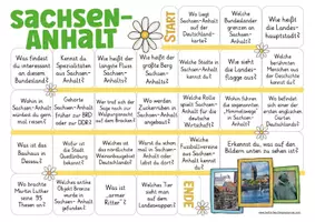 Vorschau - Stationenlernen - Sachsen-Anhalt Spiel Landeskunde Sachunterricht Deutschland - Seite 1