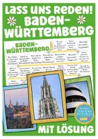 Vorschau - Stationenlernen - Baden-Württemberg Spiel Landeskunde Sachunterricht Landeskunde Deutschland - Deckblatt