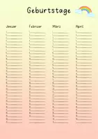 Vorschau - Poster - Materialpaket Geburtstagskalender - Seite 1