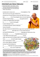 Vorschau - Arbeitsblätter - Lernposter + Arbeitsblatt "Dalai Lama" + Onlineübung & MP3 + Mindmap + Infografik - Seite 1