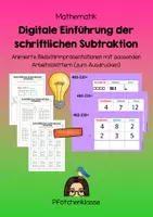 Vorschau - Arbeitsblätter - Digitale Einführung der schriftlichen Subtraktion mit ABs - Deckblatt