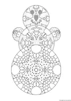 Vorschau - Mal- und Bastelvorlagen - Schneemann Mandala - Seite 2
