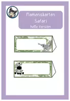 Vorschau - Bildkarten - editierbare Namenskarten #Safariklasse hell #Klassentier - Deckblatt