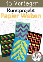 Vorschau - Unterrichtsreihen - Kunst - Muster mit Papier Weben - 15 Vorlagen und Blanko - Deckblatt