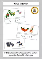 Vorschau - Fördermaterial/Inklusion - Minus einführen - Bildkarten mit Rechengeschichten - Deckblatt
