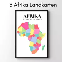 Vorschau - Mal- und Bastelvorlagen - 3 Afrika Landkarten ohne Ländernamen - Deckblatt