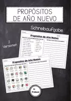 Vorschau - Arbeitsblätter - Propósitos de Año Nuevo - Schreibaufgabe (Neujahrsvorsätze) - Deckblatt